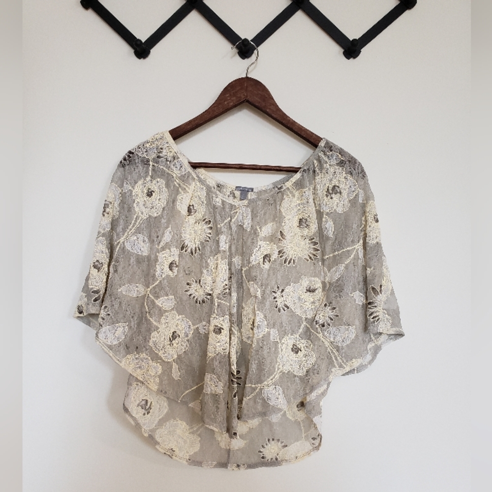 Sheer, floral, poncho